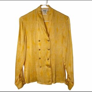 Vintage Escada Yellow Silk Blouse